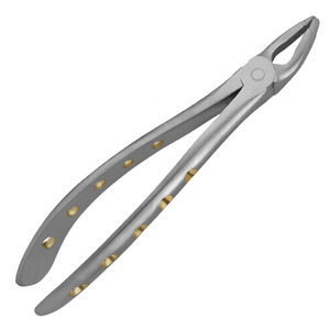 Forceps manuels d'extraction dentaire # F1 Poignée dorée à paillettes de diamant en acier inoxydable avec prise ergonomique pour instruments chirurgicaux - Product Image 1