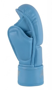 Gants de MMA bleus en PU, demi-doigts, avec sangle de poignet Velcro, pour adultes, entraînement d'arts martiaux - Product Image 5