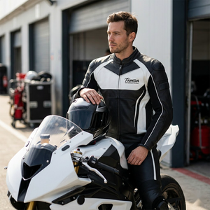 Men's Custom <b>Biker</b> Leather <b>Jacket</b> | Motorcycle Racing Motorbike Auto Racing Wear Online Sale - Product Image 3