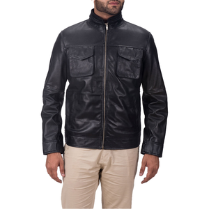 High Quality ODM OEM Customized Casual Men's Genuine <b>Leather</b> Dyed Bomber <b>Jacket</b> Waterproof Windproof Faux Fur Lined <b>Winter</b> - Product Image 3