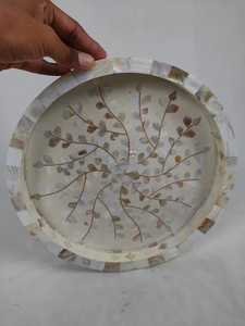 Bandeja con incrustaciones de nácar personalizada con patrones de conchas brillantes, perfecta para la exhibición de la mesa de comedor y el uso de regalos al por mayor - Product Image 5