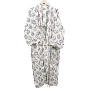 Kimono de Verano con Estampado Floral, 100% Algodón, Cierre con Cinturón, Secado Rápido, Transpirable, Suave, Lavable a Máquina, Cuello en V, Largo Completo, para Mujer - Product Image 4
