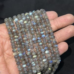 Cuentas redondas lisas de labradorita brillante AAA, tira de 16 pulgadas, 5-6 mm, cuentas de piedras preciosas de labradorita natural para la fabricación de joyas al por mayor - Product Image 2