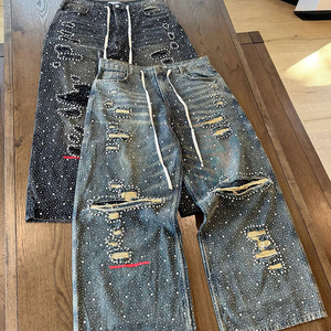 Pantalones vaqueros de mujer de corte recto, holgados, de cintura alta, estilo casual, de mezclilla, de pierna ancha, con lavado ácido, de gran venta - Product Image 3