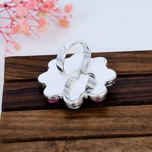 Wholesale Handmade 925 Sterling Silver Candy Cotton Pink Blue Turquoise Floral Boho <b>Statement</b> <b>Ring</b> Boho Vintage Opaque Jewelry - Product Image 6