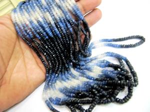Cuentas de zafiro azul natural de 3-4 mm, hilo de cuentas de zafiro de Birmania de 8 pulgadas de largo - Product Image 3