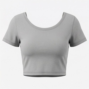 เสื้อครอปท็อปผ้าฝ้ายสีตามสั่งสำหรับผู้หญิง ระบายอากาศได้ดี โชว์สะดือ ดีไซน์ถัก สไตล์สตรีทแวร์ เหมาะสำหรับออกกำลังกาย ฟิตเนส และเล่นกีฬา - Product Image 1