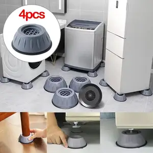 Tapete de borracha antivibração para pés, amortecedor silencioso, suporte universal para máquinas de lavar, móveis, geladeira, 4 peças