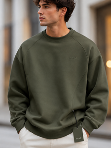 เสื้อสเวตเชิ้ตคอกลมสีน้ำเงินกรมท่าสำหรับผู้ชายจาก Miaz Enterprises ทรงปกติ ผ้าสั่งทำพิเศษ แห้งเร็ว ไม่หดตัว สวมใส่สบาย - Product Image 4