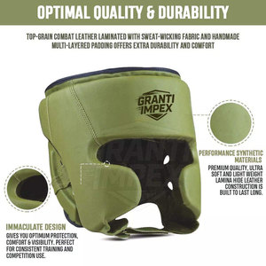 Protège-tête de boxe en cuir unisexe, ajustable, écologique, grande taille, avec logo personnalisé, équipement d'entraînement pour les arts martiaux - Product Image 5