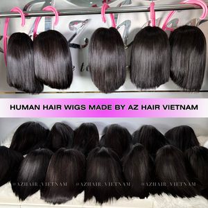 Peluca de hueso Bob negro azabache con estilo recto listo para usar suave y sedoso 100% cabello humano real para mujeres negras materia prima - Product Image 4