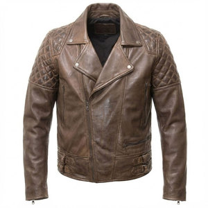 Veste en cuir pour homme, coupe ajustée, style motard, qualité supérieure, tenue d'hiver, design streetwear moderne - Product Image 1