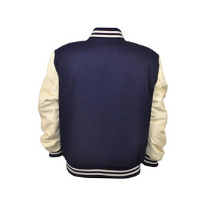 Veste universitaire bleu marine pour homme avec manches crème, style preppy, boutonnée, coupe classique, pour l'automne - Product Image 2