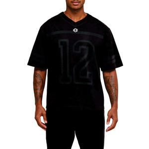 Camiseta Deportiva de Algodón de Alta Calidad, Unisex, Estilo Jersey de Fútbol Americano, Cuello en V, Talla Grande, Impresión Personalizada, Etiqueta Privada, OEM - Product Image 1