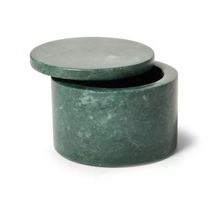 Hot selling white marble <b>small</b> storage jar with lid compact decorative <b>container</b> luxury bathroom vanity organize premium natural - Product Image 2