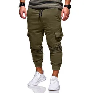 Оптовая продажа, высококачественные брюки-карго, зауженные нейлоновые облегающие брюки с карманами для мужчин, штаны для бега в стиле хип-хоп