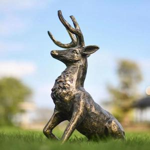 Statue de renne décorative en bronze grandeur nature, à poser au sol, fournitures de jardin, décoration de Noël - Product Image 1
