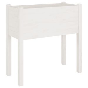Jardinière en bois de pin massif blanc durable 27,6 x 12,2 x 27,6 pouces, pots et jardinières pour fleurs - Product Image 2