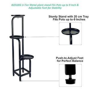 Soporte Moderno de Metal para Plantas de 3 Niveles, Estante para Macetas de Interior con Recubrimiento en Polvo, Diseño Minimalista para Uso Doméstico - Product Image 6