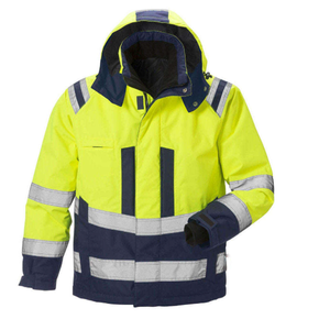 High Visibility Safety Jacket Class 3 <b>Waterproof</b> Reflective Hooded <b>Work</b> Coat at Wholesale Price - Product Image 1