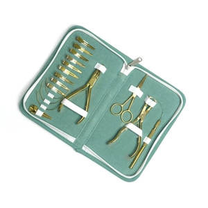 Best Manufacturing Hair Extension Tools <b>Kit</b> with Plier <b>Crochet</b> Needle Clips Human Hair Extension Gold Stainless Steel Salon - Product Image 4