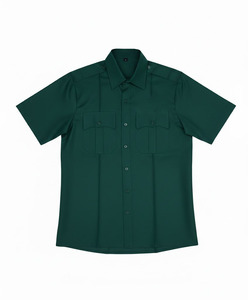 Chemise de travail pour homme, manches courtes, coton haute visibilité, impression sérigraphique, logo personnalisé, confortable, été, industrie. - Product Image 2