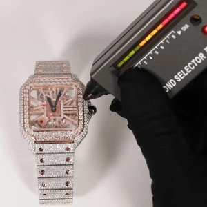 Reloj Analógico Iced Out Skeleton de Dos Tonos Cuadrado Automático Mecánico Elegante de Lujo Hip Hop para Hombre con Moissanita - Product Image 4