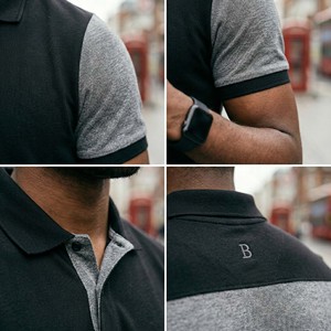 เสื้อเชิ้ตผู้ชายสีตัดต่อแบบกำหนดเอง พิมพ์ลายแนวตั้ง FIFO SPORTS ผ้าถักปิเก้ตัดสี 100% คอตตอน คุณภาพสูง สไตล์สตรีทแวร์ - Product Image 4