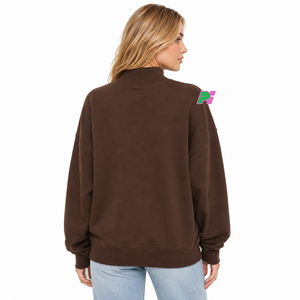 เสื้อสเวตเชิ้ตคอเต่าลายปักแผนที่รัฐจอร์เจีย สีดำ สำหรับผู้หญิง ทรงโอเวอร์ไซส์ เหมาะสำหรับใส่ในฤดูใบไม้ร่วง - Product Image 4