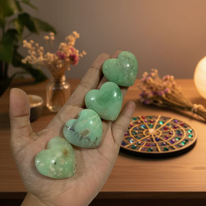Cœur en Chrysoprase Vert Naturel 3,5 cm – Cristal pour la Guérison et de Magnifiques Décorations d'Intérieur - Product Image 1