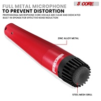 Ensemble de 9 micros de batterie 5-cœurs avec micros pour grosse caisse, caisse claire, tom, condensateur, hi-hat et cymbales DM E9 ROUGE