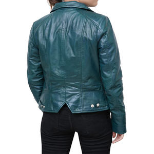 Chaqueta Corta de Motociclista para Mujer, Estilo Retro, de Cuero Vacuno Transpirable, con un Toque Moderno y Elegante - Product Image 5