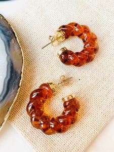 Summer Fashion Jewelry <b>Clear</b> Resin <b>Jelly</b> Twisted Gifts & Crafts Earrings Fashion Jewelry Hoop Earrings for Women - Product Image 6