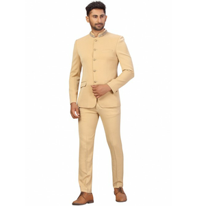 Último Modelo de Traje de Negocios para Hombre, Cuello Mao, Cierre de Cremallera, Rayas, Personalizado, Casual, Transpirable, Talla Grande, Pantalón Elegante - Product Image 2