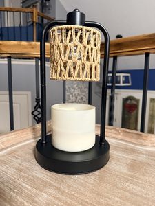 LANJO bohemian-style Rattan Candle Warmer with Metal Frame Electric Aroma Diffuser fo - Product Image 3