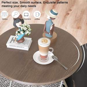 Portable Contemporary Folding TV Tray <b>Table</b> <b>Small</b> Round Side <b>Table</b> with Metal Textile Apartment Living Room Outdoor Use - Product Image 5