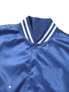 Chaqueta Varsity de Satén Personalizada, Chaqueta de Béisbol Azul para Hombre, Chaqueta Varsity de Satén a la Moda - Product Image 3