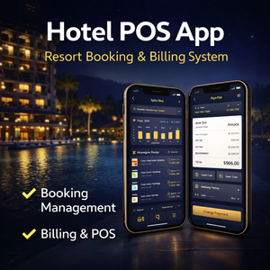 แอปพลิเคชัน POS สำหรับโรงแรมและรีสอร์ทขั้นสูง พร้อมระบบจัดการการจอง ระบบเรียกเก็บเงิน การติดตามแขก และข้อมูลเชิงลึกด้านประสิทธิภาพ - Product Image 1