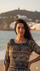 Nuevo Vestido Midi Maxi Tradicional al por Mayor, Vestido Boho Indio Pequeño de Verano, Nuevo Vestido Informal de Seda con Estampado Floral - Product Image 4