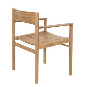 Chaise de salle à manger scandinave moderne en bois imperméable avec accoudoirs et dossier – Design stable pour mobilier de salle à manger domestique - Product Image 3