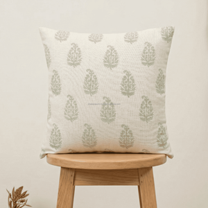 Elegant White Leaf Printed <b>Sofa</b> Pillow <b>Cover</b> <b>For</b> Hotel Hospital Farmhouse Decor Accent Block Print 20X20 Pillow <b>Covers</b> - Product Image 1