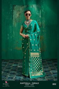 Saris en satin tissés à la main, authentiques et modernes, motifs artisanaux traditionnels, infroissables, réversibles, collection en gros - Product Image 3