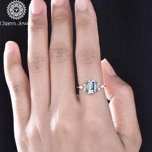 Bague de fiançailles en moissanite plaquée or rose et argent pour femme, certifiée IGI, sertissage classique à griffes, 3g de pierres précieuses - Product Image 4