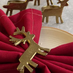 Anneaux de serviette en métal faits à la main de qualité supérieure, style américain, décoratifs et luxueux, fabriqués par Zahid Exports en Inde - Product Image 1