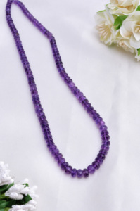 Collier de perles d'améthyste facettées de 142,35 carats, améthyste de qualité supérieure, pierre précieuse naturelle pour la création de bijoux fins. - Product Image 3