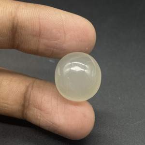 Cabochon de pierre de lune blanc laiteux, forme ronde, 18,40 carats, pierre précieuse pour la fabrication de bijoux - Product Image 6