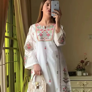 Heavy Riyon Silk Modern 3 Piece Quick Dry Kurtis Pant Dupatta Suit Set Women Indian Pakistani Party Wear Wedding Clothing - Product Image 1