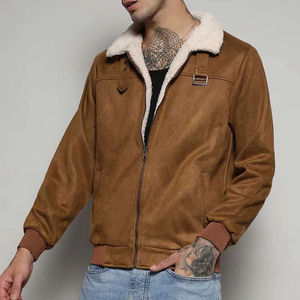 Chaqueta de Cuero Genuino de Piel de Oveja para Hombre, Estilo Motero Vintage, Cuello de Piel, Diseño Personalizado OEM, Chaquetas de Cuero para Hombre de Alta Calidad - Product Image 1