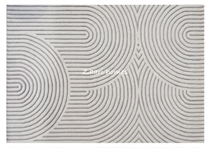 Alfombra Contour Calm Hecha a Mano con Mechones de Lana 100% Nueva Zelanda, Alfombra Moderna Abstracta Minimalista - Product Image 1