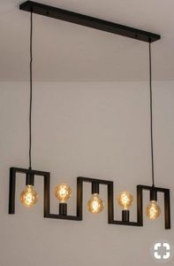 Lámpara Colgante Cuadrada Negra LED E14 6000K Luz Blanca Fría, Altura Ajustable, Araña de Hierro con Ángulo de Haz de 360°, CRI 80 para Sala de Estar - Product Image 3